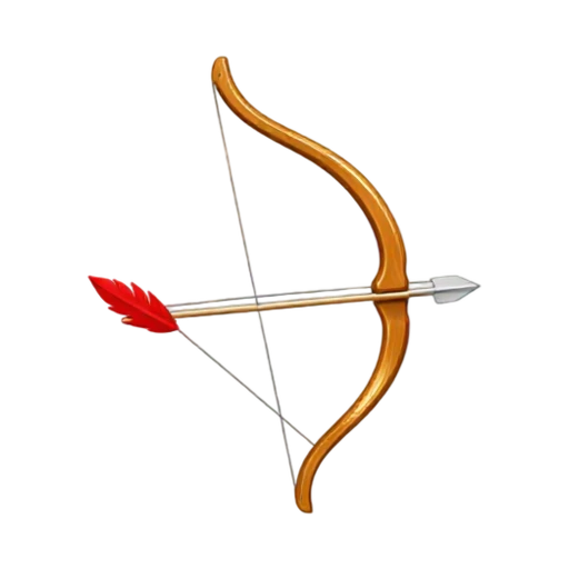 Wooden bow with arrow nocked