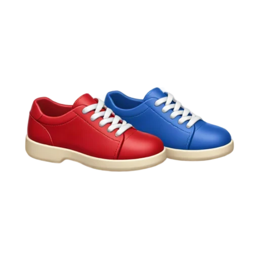 Two-tone pair of bowling shoes with pale soles