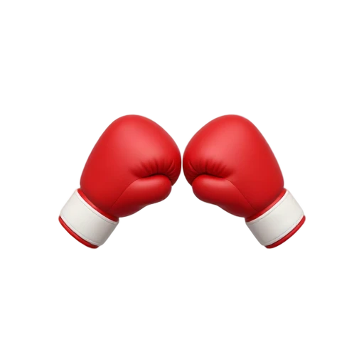 Red pair of boxing gloves with wrist cuffs