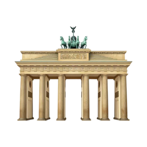 Brandenburg Gate with six columns and quadriga sculpture