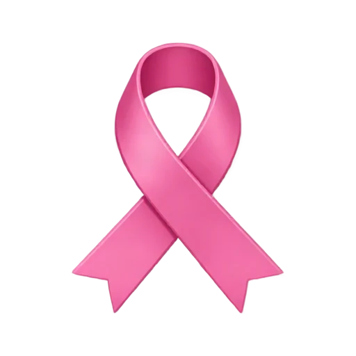 Pink looped breast cancer awareness ribbon