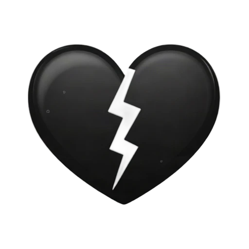 Broken black heart with a jagged split emoji