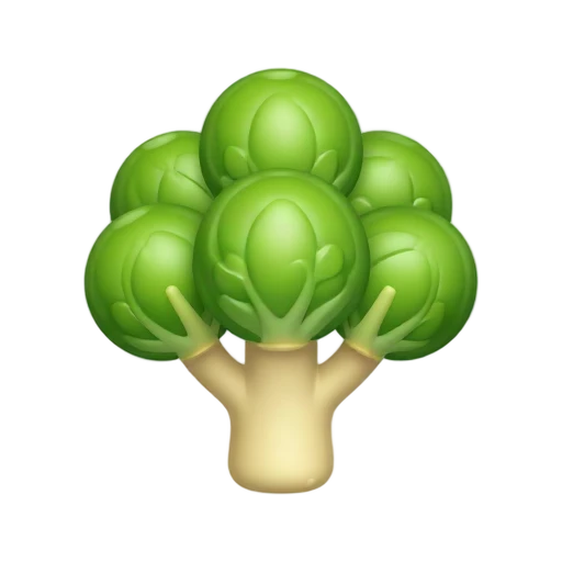 Brussels sprouts attached to a stalk emoji
