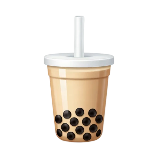 Bubble tea with extra tapioca pearls emoji