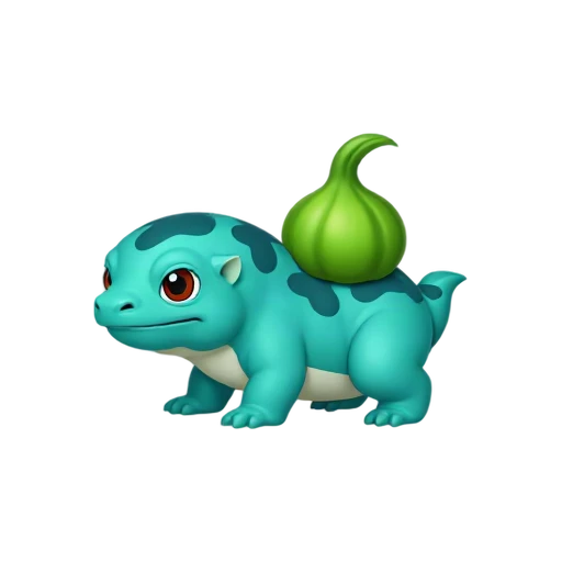 Turquoise creature with a green bulb on its back emoji