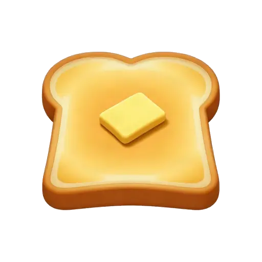 Golden-brown slice of toast with melting butter