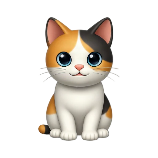 Three-color calico cat emoji