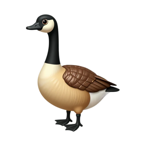 A Canada goose with a black neck and white cheek patches