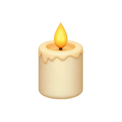 Lit ivory candle