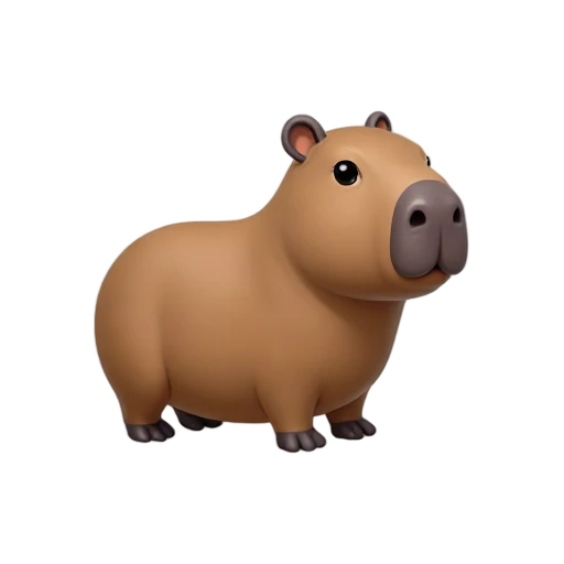 Brown capybara standing