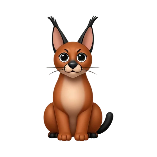 Caracal with black ear tufts emoji