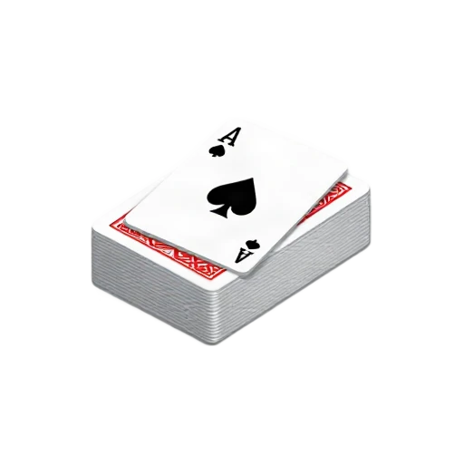 Deck of Cards with neat rectangular card stack and red patterned card backs