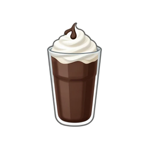 Thick chocolate milkshake topped with whipped cream