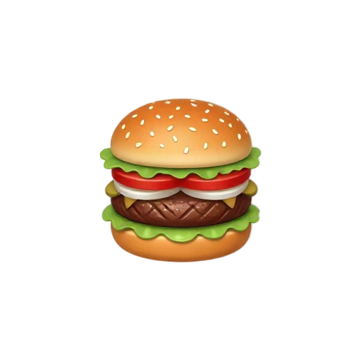 Sesame burger with charbroiled patty and fresh vegetables