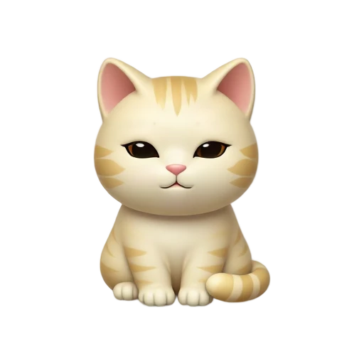 Cream tabby cat sitting in a neat loaf with paws tucked under