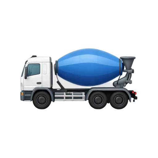White cement mixer truck