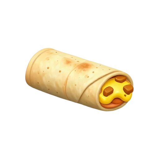 Breakfast burrito with egg cheese and chicken