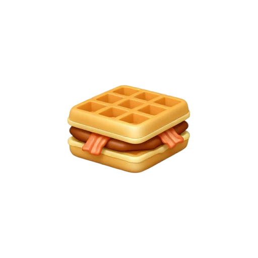 Crispy chicken breast between two waffles