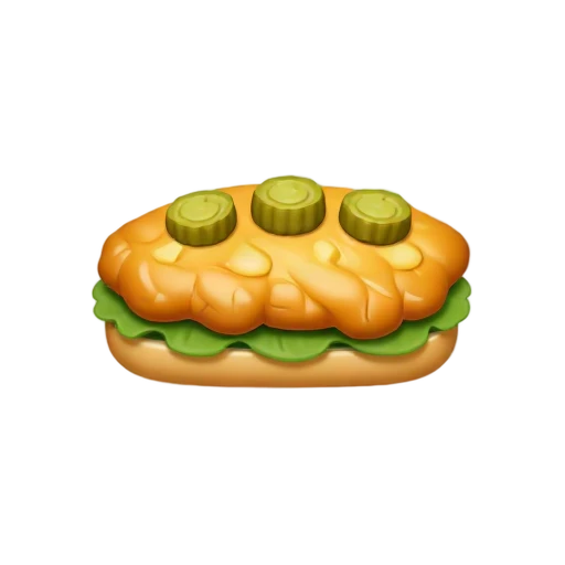 Breaded chicken sandwich with pickle chips on a bun