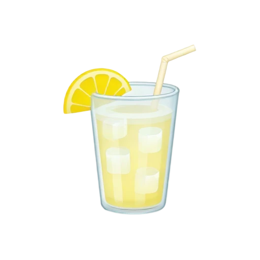 Cloudy lemonade cup with ice and lemon wedge