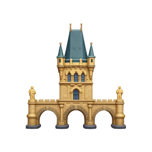 Charles Bridge Prague: stone arches and parapet statues.