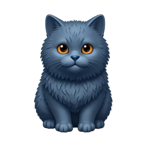 Blue-gray Chartreux cat with amber eyes and smiling muzzle