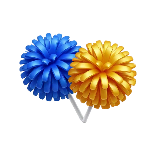 Blue and gold cheerleader pom-poms emoji