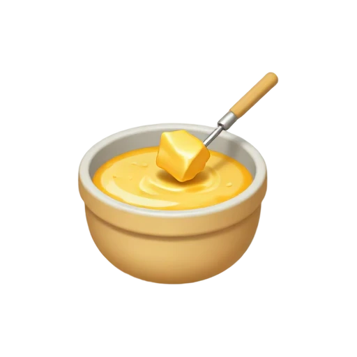 Cheese fondue pot and dipping bread emoji
