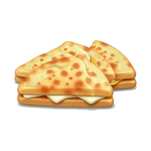 Cheese quesadilla cut into three wedges