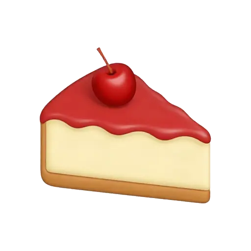 Slice of cherry cheesecake