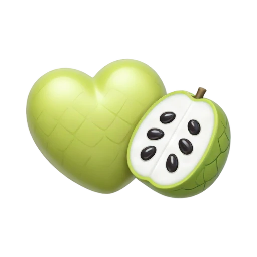 Cherimoya fruit cut open with white flesh and dark seeds