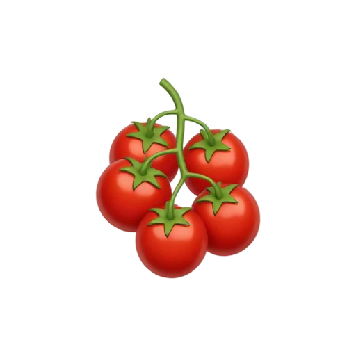 Cluster of small red cherry tomatoes attached to a green vine