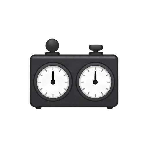 Chess Clock with two round clock faces side by side and two separate top press buttons