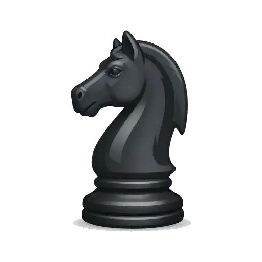Black chess knight piece