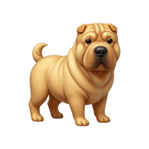 Wrinkled Chinese Shar-Pei dog emoji