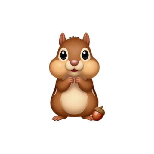 Chipmunk with full cheeks holding an acorn