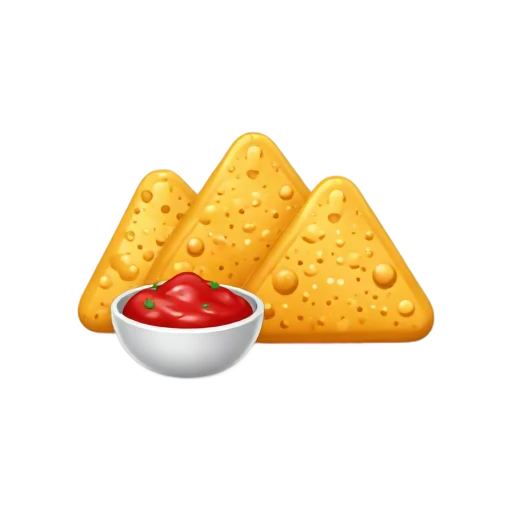 Tortilla chips and red salsa emoji