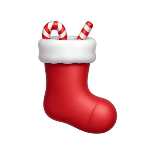 Red Christmas stocking with white cuff emoji