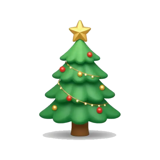 Decorated Christmas tree with gold star