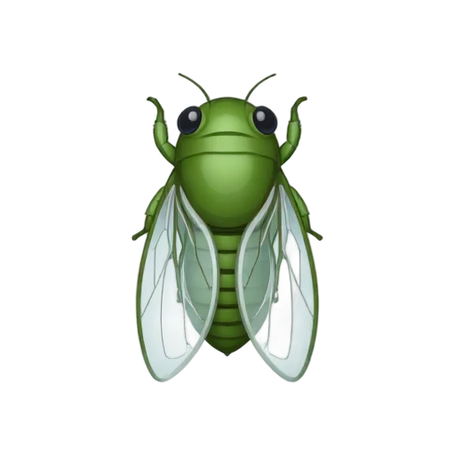 Green cicada insect emoji