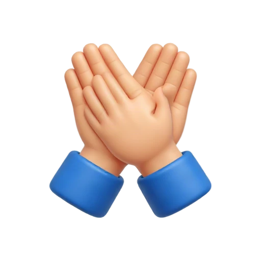 Two hands clapping together