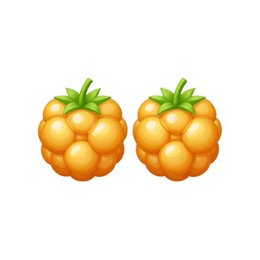 Golden cloudberries made of many rounded drupelets