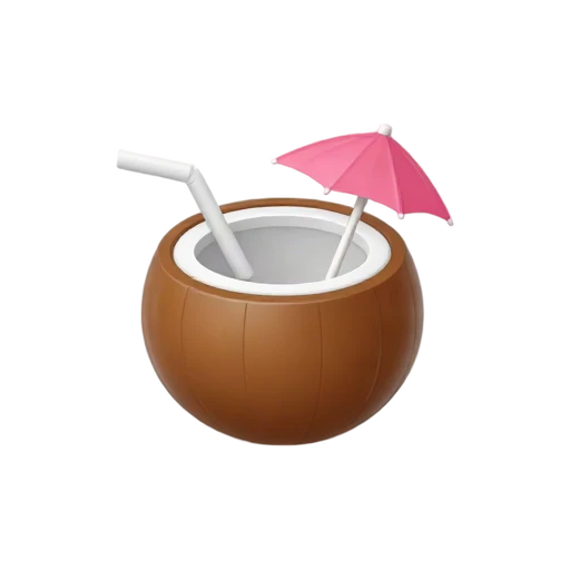Coconut drink with straw