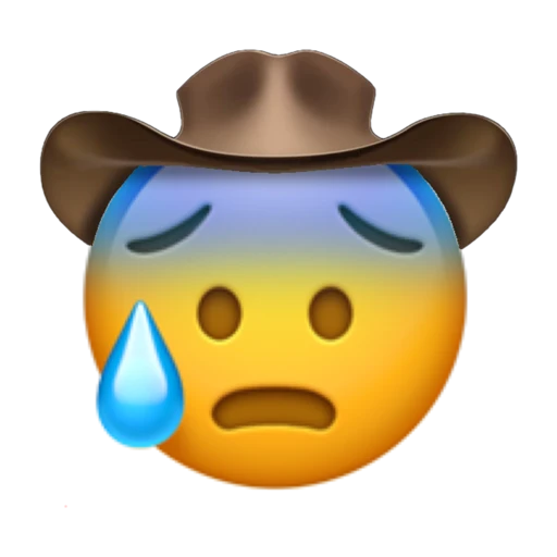 Cold Sweat Cowboy on a transparent background with a brown cowboy hat.