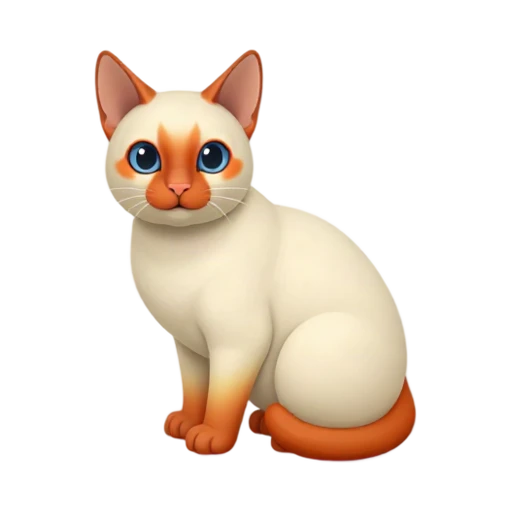 Cream Colorpoint Shorthair cat with red points and blue eyes