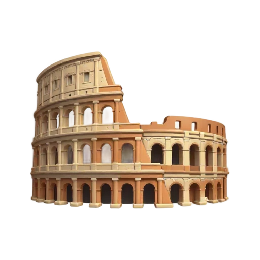 Roman Colosseum with stacked arched stone levels