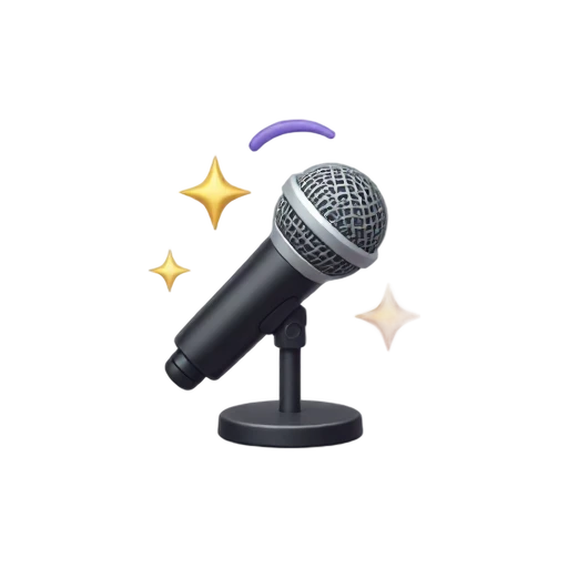 Encore microphone with sparkles emoji