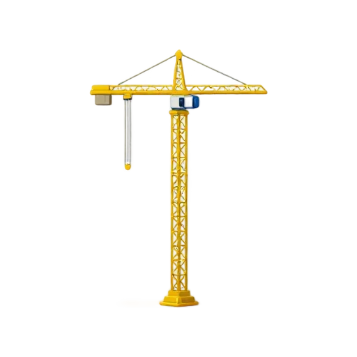 Yellow construction tower crane