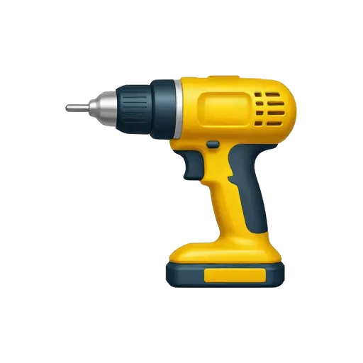 Yellow cordless power drill