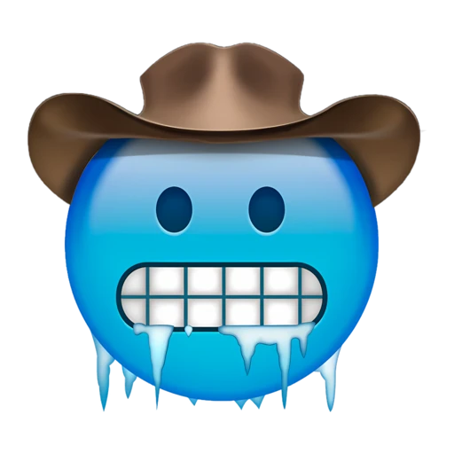 Cold Cowboy on a transparent background with a brown cowboy hat.